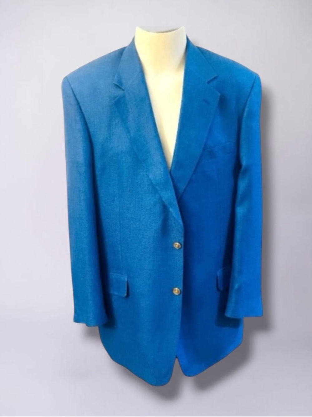 LACROSSE 100% FEATHERWEIGHT SILK 2 Button Blue Jacket Size 44L